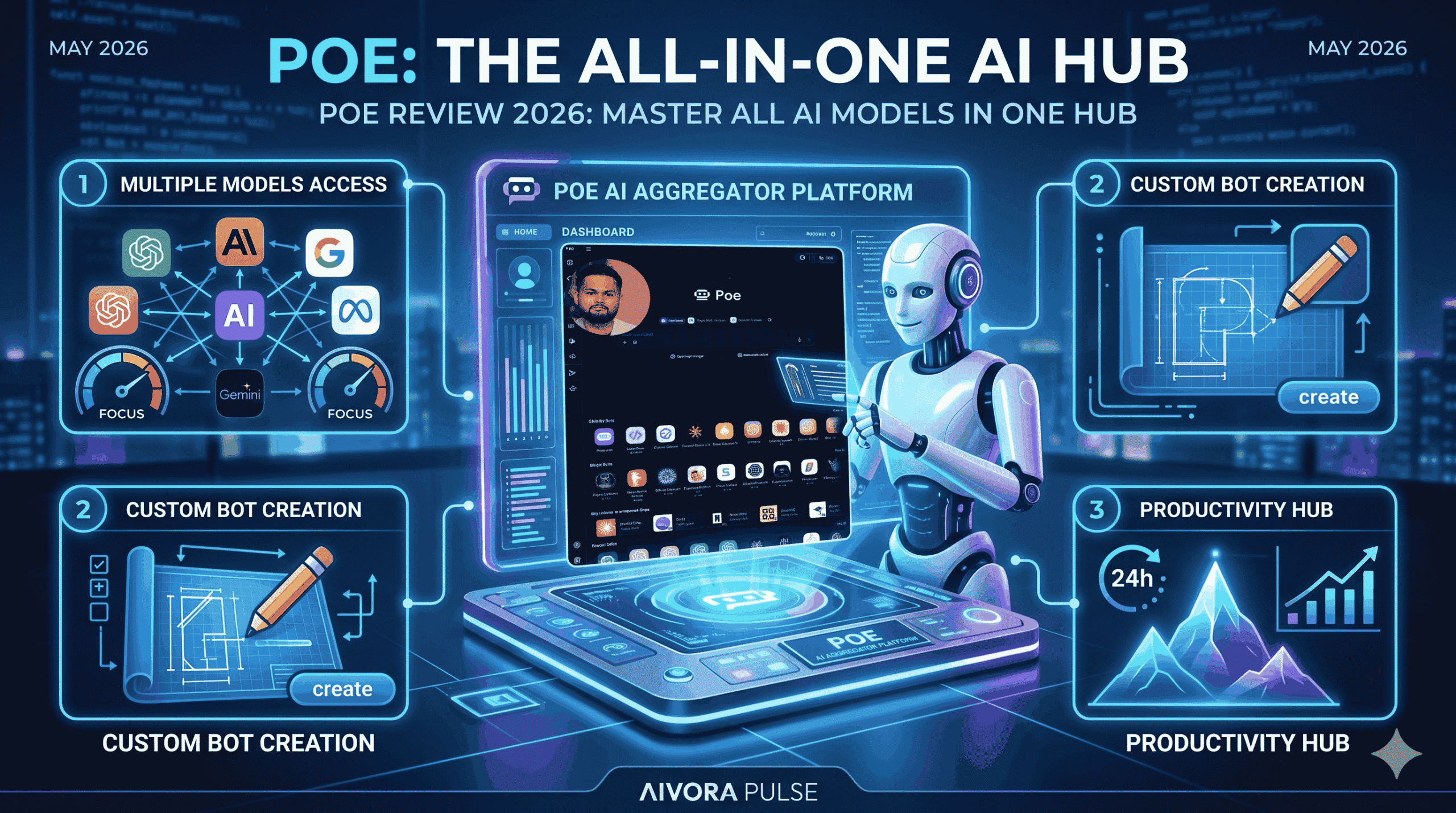 Poe AI aggregator platform for accessing multiple LLMs like GPT-4 and Claude in one dashboard in 2026