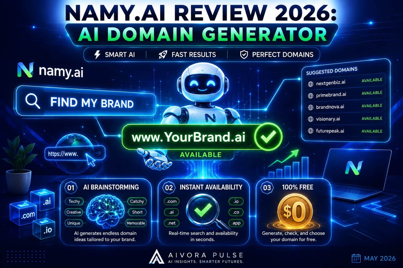 Namy.ai Review 2026: Brilliant AI Domain Name Generator