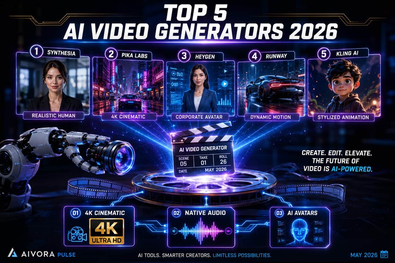Top 5 video generator Ai tools