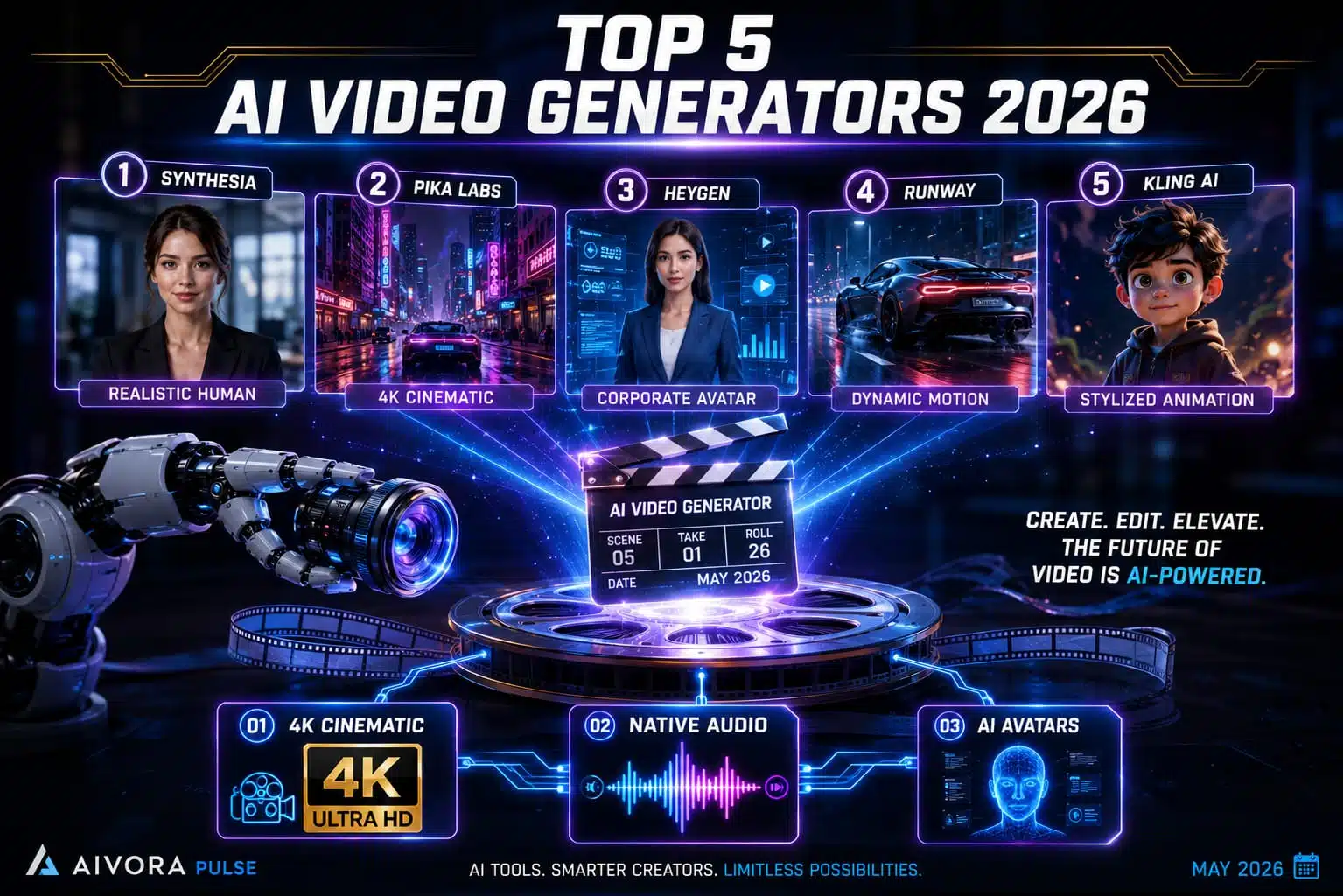 Top 5 video generator Ai tools