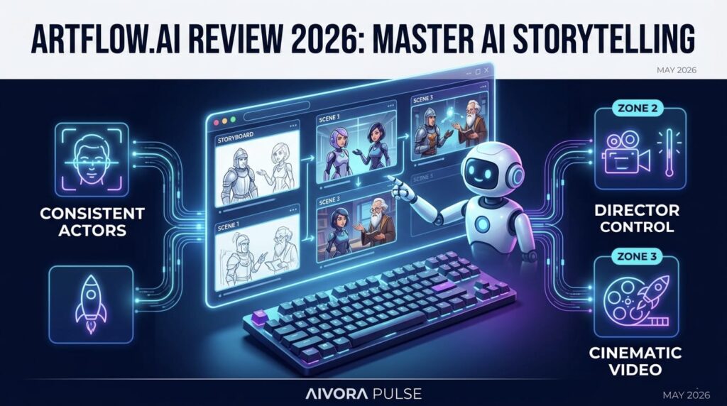 Artflow.ai storytelling platform for consistent AI character generation and cinematic animated video production in 2026