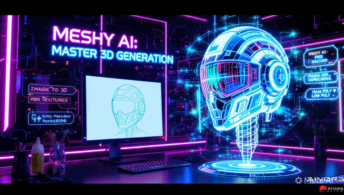 Meshy AI 3D model generator platform for fast game asset creation and text-to-3D generation in 2026