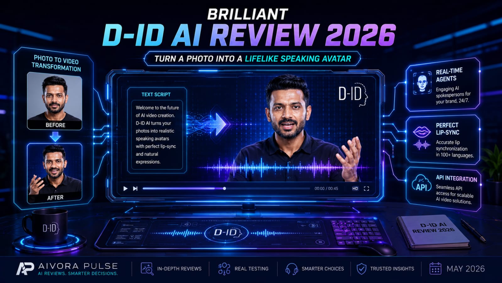 D-ID AI digital human presenter and talking head video generation platform for realistic AI avatars in 2026