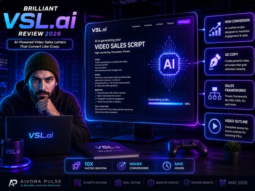 VSL.ai and Genius.AI copywriting platform for generating high-converting video sales letters and ad scripts in 2026