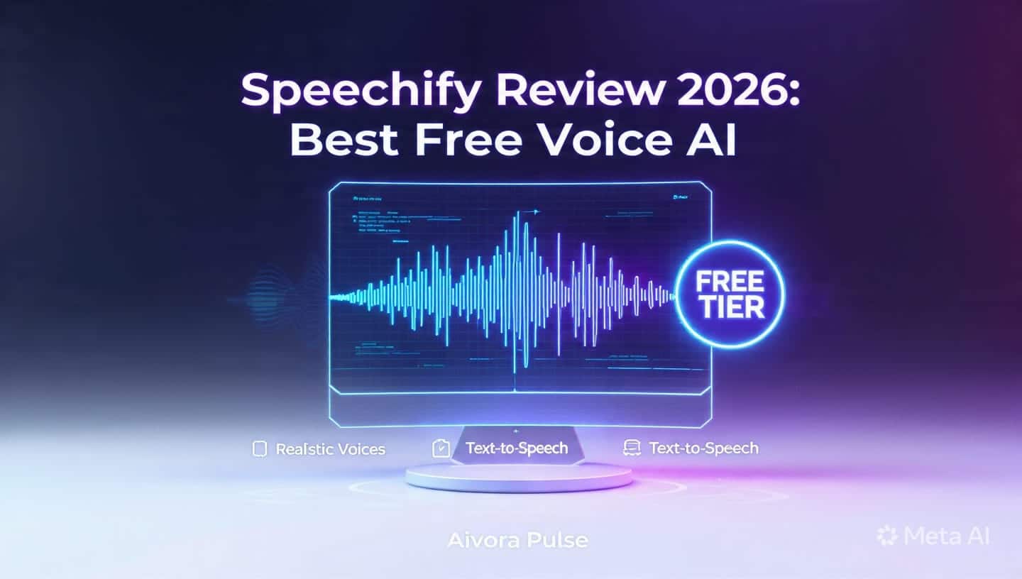 Speechify text to speech web interface showing free AI voice generation and natural audio rendering in 2026