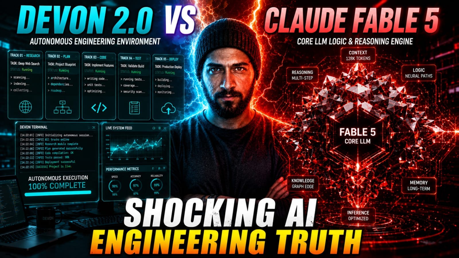 An architectural workspace visualization for our Devon 2.0 vs Claude Fable 5 report