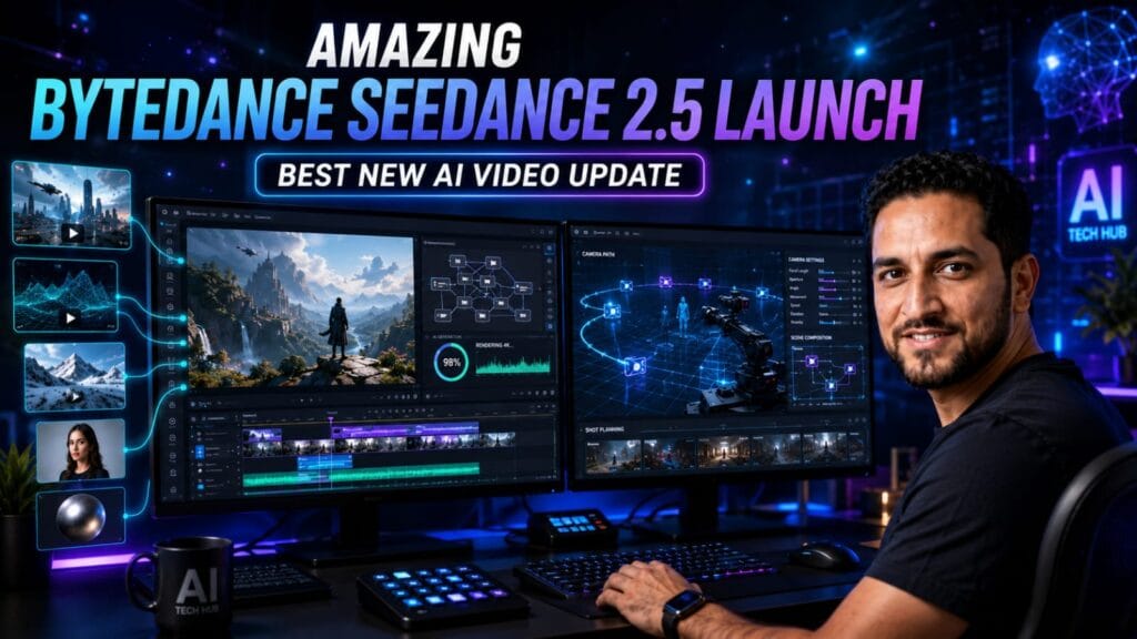 The official announcement of ByteDance Seedance 2.5 showcasing native 4K resolution features and Kling Omni Director camera tracking updates.