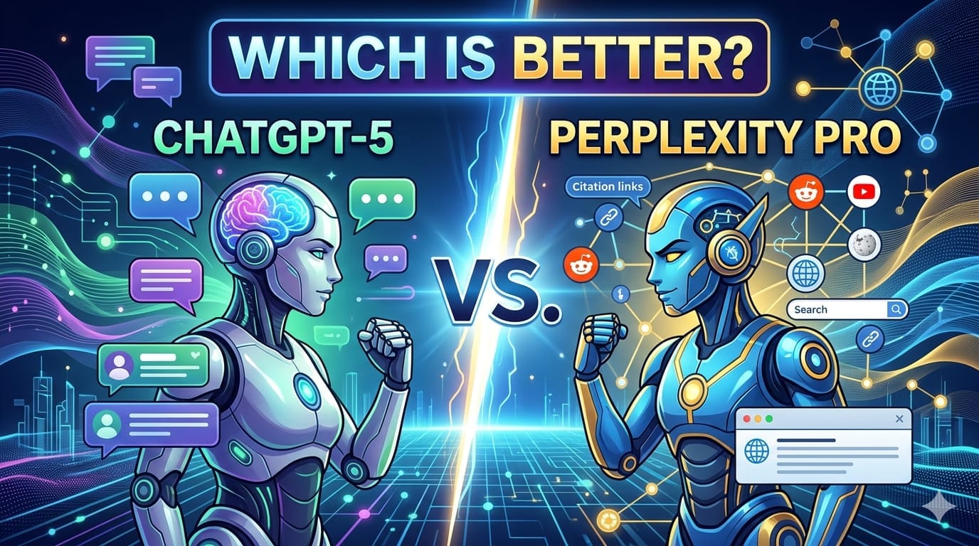 A side-by-side comparison of Perplexity Pro vs ChatGPT Search for AI SEO and LLMO.