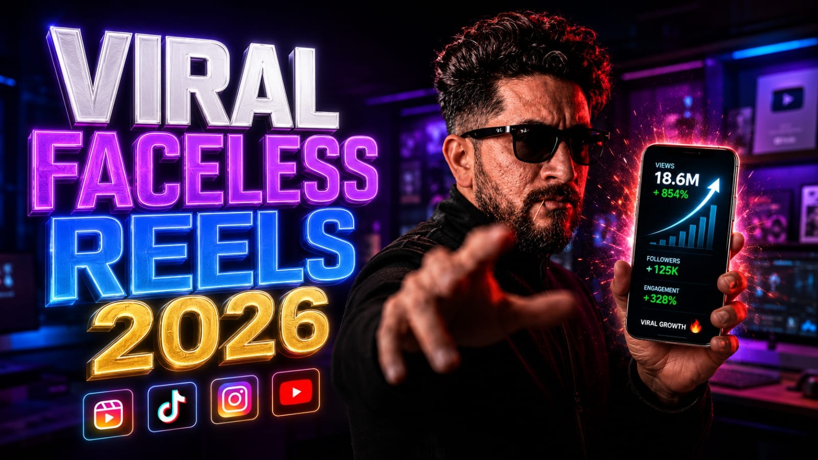 A professional digital creator dashboard showcasing the ultimate AI tools and automated video pipelines required to create Viral Faceless Reels 2026 for massive audience growth.